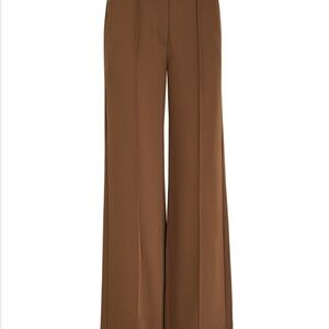 Veronica Beard Chocolate Wide-Leg Pants